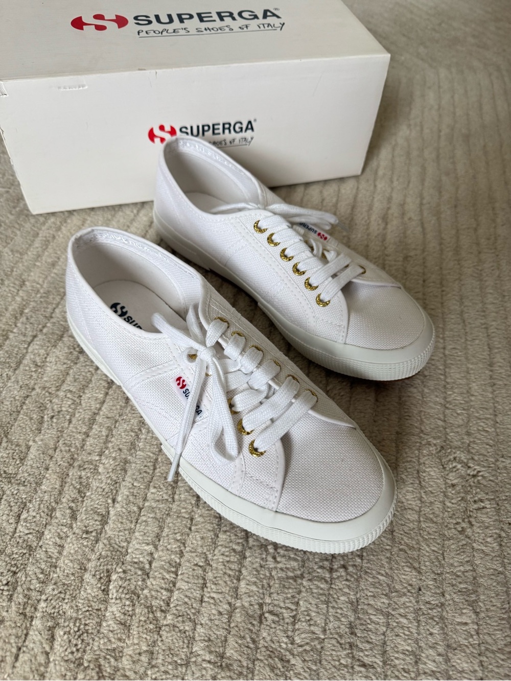 Superga White Canvas Low-Top Sneakers